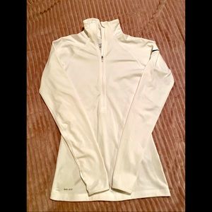 Nike Pro hyperwarm quarter zip white size small